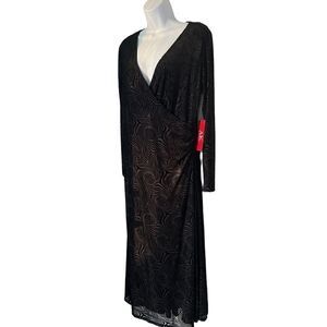 NWT Anne Klein Madeline Black Evening Cocktail Dress sz M
